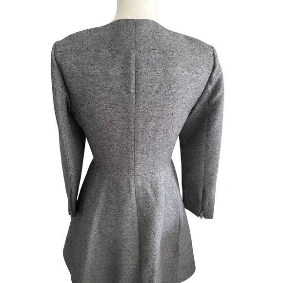 DKNY Gray A Line Full ZipLong Sleeve Jacket Dress Size 4 - Picture 8 of 8